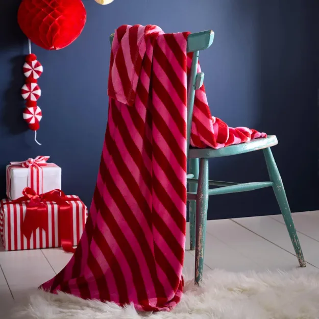 Bild von Candy Stripe Throw Pink Throw - 120 x 150 cm