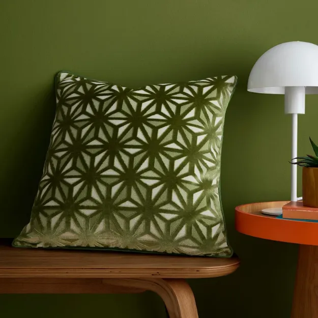 Bild von Star Geo Green Filled Cushion - 43 x 43 cm - Kissenfüllung inkl.
