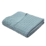 Bild von Textured Knit Blue Throw - 130 x 180 cm