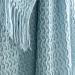 Bild von Textured Knit Blue Throw - 130 x 180 cm