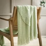 Bild von Textured Knit Green Throw - 130 x 180 cm