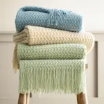 Bild von Textured Knit Green Throw - 130 x 180 cm
