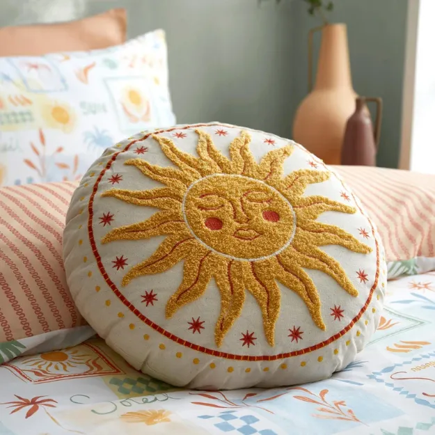Bild von Soleil Yellow Round Cushion - 40 cm