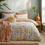 Bild von Soleil Coral/Camel Throw - 120 x 150 cm