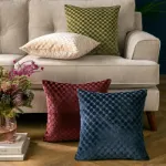 Bild von Velvet Spot Green Filled Cushion - 43 x 43 cm - Kissenfüllung inkl.