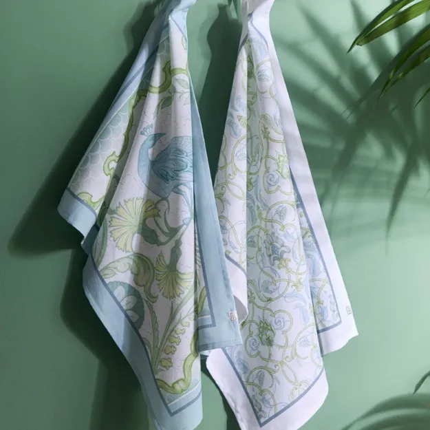 Bild von Palm Court Green Tea Towel - Cotton - 2 Pack - 50 x 70 cm
