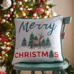 Bild von Merry Christmas Deer Green Filled Cushion - 43 x 43 cm - Kissenfüllung inkl.