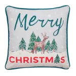 Bild von Merry Christmas Deer Green Filled Cushion - 43 x 43 cm - Kissenfüllung inkl.