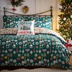 Bild von Merry Christmas Deer Green Cushion Cover - 43 x 43 cm - Kissenbezug OHNE Füllung