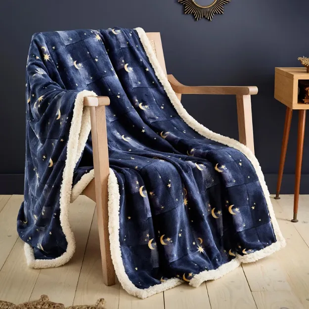 Bild von Starry Night Blue Throw - 120 x 150 cm