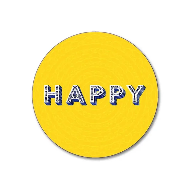Bild von Asta Barrington Happy / yellow Coaster Ø 10 - Jamida of Sweden