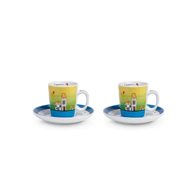 Bild von 2 COFFEE CUP SET LE CASETTE BLUE ML.100