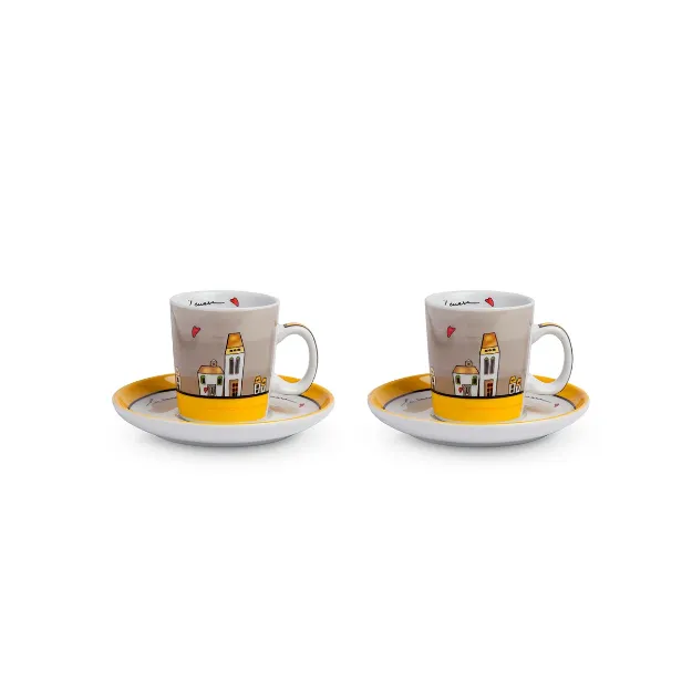 Bild von 2 COFFEE CUP SET LE CASETTE YELLOW ML.340