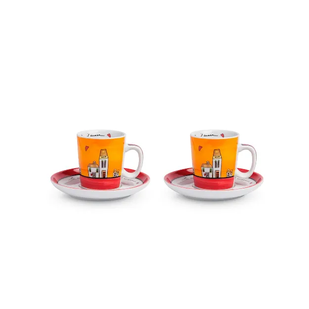 Bild von 2 COFFEE CUP SET LE CASETTE RED ML.100