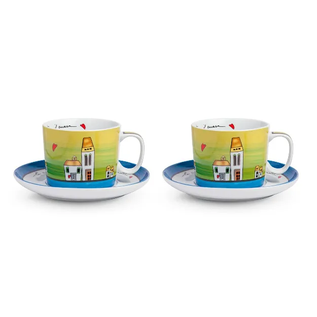 Bild von 2 BREAKFAST CUP SET LE CASETTE BLUE ML.340