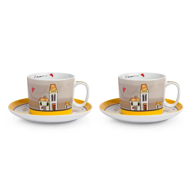 Bild von 2 BREAKFAST CUP SET LE CASETTE YELLOW ML.340